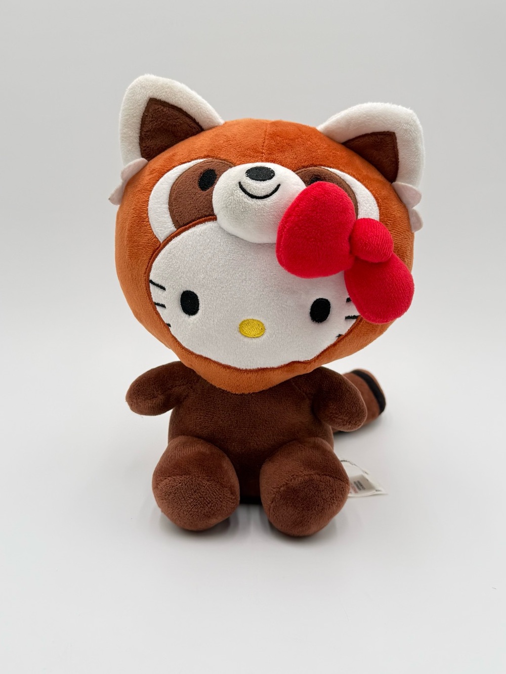 Hello Kitty Sanrio Red Panda Plush Fiesta 2025 Stuffed Animal Brown Red Bow
